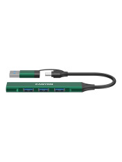 USB-хаб Canyon DS-02 USB-A + Type-C (4xUSB 3.0) Green
