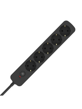 Мережевий фільтр ColorWay CW-PSEA10 5/2m Black (CW-PSEA1052BK)