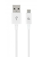Кабель синхронізації Cablexpert CC-USB2P-AMmBM USB to microUSB 1m White (CC-USB2P-AMmBM-1M-W)