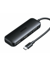 Відео адаптер Ugreen CM260 Type-C (M) to HDMI (F) + DisplayPort (F) + VGA (F) Black (UGR-60568) Black Відсутня