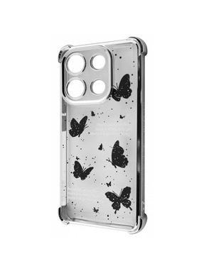 Чохол Wave Winkie для Xiaomi Redmi Note 13 Pro 4G/Poco M6 Pro 4G/Redmi Note 14s Silver/Butterfly (6904172853)