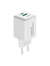 Мережевий зарядний пристрій ArmorStandart AR371 GaN 30 1 USB-A + 1 USB-C Відсутній White (1 USB-A + 1 USB-C) 30W White (ARM77549)