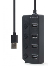 USB-хаб Gembird UHB-U2P4P-01 USB-A (4xUSB 2.0) Black (UHB-U2P4P-01)