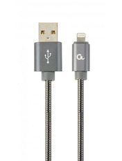 Кабель синхронізації Cablexpert CC-USB2S-AMLM USB to Lightning 1 1m Grey (CC-USB2S-AMLM-1M-BG)