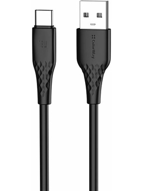 Кабель синхронізації ColorWay CBUC095 USB to Type-C 2m Black (CW-CBUC095-BK)