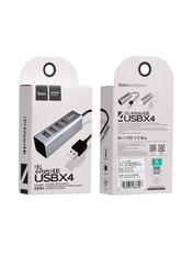 USB-хаб Hoco HB1 USB-A (4xUSB 2.0) Grey