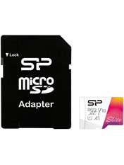 Карта пам'яті Silicon Power Elite Colorful 32 ГБ Class 10 UHS-I Так microSDHC 32GB Class 10 UHS-I + SD-adapter (SP032GBSTHBV1V20SP)