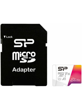 Карта пам'яті Silicon Power Elite Colorful microSDHC 32GB Class 10 UHS-I + SD-adapter (SP032GBSTHBV1V20SP)