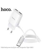 Мережевий зарядний пристрій Hoco C82A Type-C White (2 USB-A) 12W + кабель Type-C White 12 2 USB-A