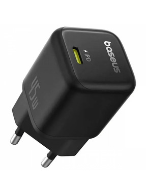 Мережевий зарядний пристрій Baseus EnerFill FN22 (1 USB-C) 45W + кабель Lightning Black (E0123300)