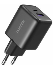 Мережевий зарядний пристрій Ugreen X516 GaN 30 1 USB-A + 1 USB-C Відсутній Black (1 USB-A + 1 USB-C) 30W Black (65014)