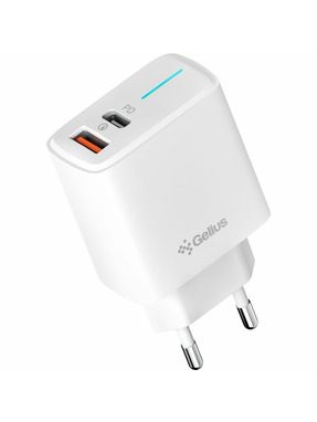 Мережевий зарядний пристрій Gelius Radiance GP-HC058 (1 USB-A + 1 USB-C) 25W + кабель Type-C to Type-C White (101222)