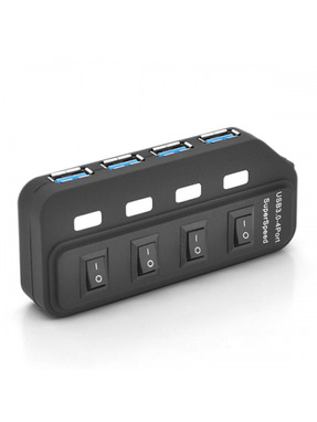 USB-хаб Pino USB-A (4xUSB 3.0) Black (YT-3H4S / 2TB)