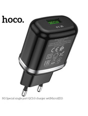Мережевий зарядний пристрій Hoco N3 MicroUSB White (1 USB-A) 18W + кабель MicroUSB White 18 1 USB-A
