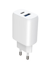 Мережевий зарядний пристрій Proove Silicone Power 2 1 USB-A + 1 USB-C White (1 USB-A + 1 USB-C) 30W + кабель Type-C to Type-C White
