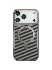 Чохол Metal Buttons with MagSafe Carbon Ring для Apple iPhone 17 Grey