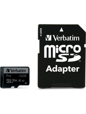 Карта пам'яті Verbatim Pro 32 ГБ microSDHC 32GB UHS-I U3 + SD-adapter (47041)