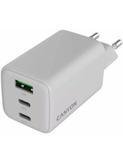 Мережевий зарядний пристрій Canyon CU65ACC GaN (1 USB-A + 2 USB-C) 65W White (CNS-CUW65ACC)