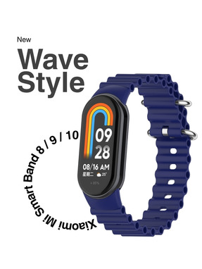 BeCover Wave Style Xiaomi Mi Smart Band 10 Deep Blue (714352)