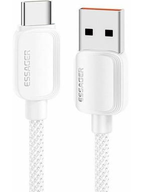 Кабель синхронізації Essager Breeze USB to Type-C 100W 1m White (EXC7A-WL02-P)