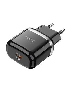 Мережевий зарядний пристрій Hoco N24 (1 USB-C) 20W Black