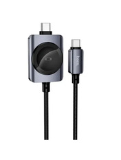 Бездротовий зарядний пристрій Hoco CW66 + iWatch 2-in-1 charging cable Black 100W Black