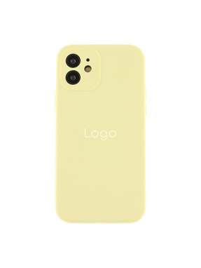 Чохол Silicone Case Full Size with Frame для Apple iPhone 12 Crem yellow (6951739824)