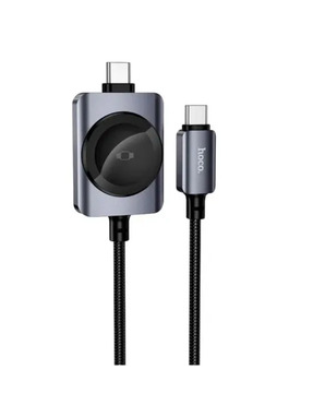 Бездротовий зарядний пристрій Hoco CW66 + iWatch 2-in-1 charging cable 100W Black