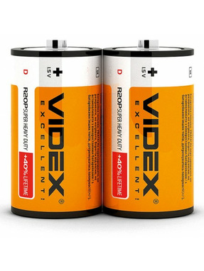 Батарейка Videx D (R20, LR20) Carbon-Zinc 2шт