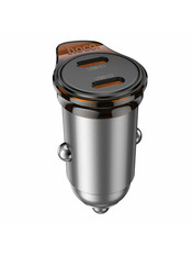 Автомобільний зарядний пристрій Hoco NZ16B 45W 2 USB-C Grey