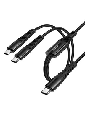 Кабель синхронізації Hoco X123 Victory USB to Type-C x 2 1m Black