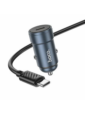 Автомобільний зарядний пристрій Hoco Z57 Glorious 30W 1 USB-C + кабель Type-C to Type-C Metal Gray (6942007633086)