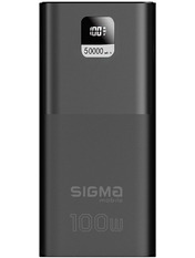Павербанк Sigma X-power SI50A6QLX 2xUSB-C + 2xUSB-A 100W 50000mAh Black