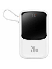 Павербанк Baseus Qpow Pro Digital Display 1xUSB-C + 1xUSB-A 20 10000 White 20W 10000mAh White (PPQD060002)