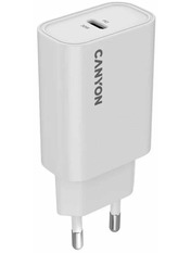 Мережевий зарядний пристрій Canyon OnCharge 30CL White (1 USB-C) 30W White (CNE-CHA30CLW)
