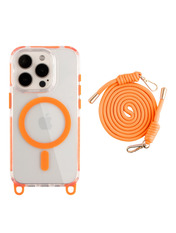 Чохол TPU LanyardCase with MagSafe для Apple iPhone 15 Pro Orange Orange (6948271536)
