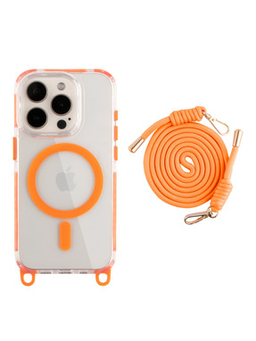 Чохол TPU LanyardCase with MagSafe для Apple iPhone 15 Pro Orange (6948271536)