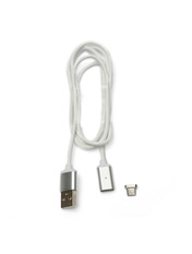 Кабель синхронізації PowerPlant Magnetic USB to microUSB 1m White (DV00DV4060)