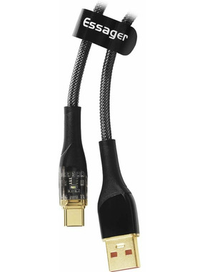 Кабель синхронізації Essager Interstellar Transparent Design USB to Type-C 100W 2m Black (EXCT-XJA01-P)