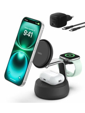 Бездротовий зарядний пристрій Belkin UltraCharge Pro 3-in-1 Magnetic Black 25W Black (WIZ040KQCH)
