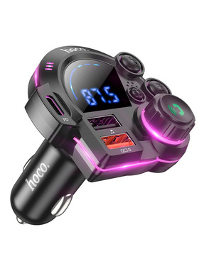 Автомобільний трансмітер Hoco DFM01 Legend 38W (2 USB-A + 1 USB-C) Black