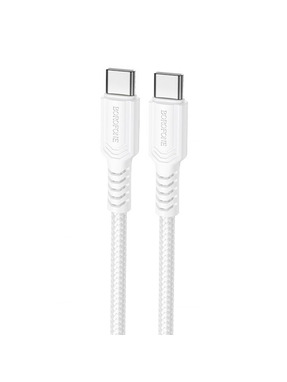 Кабель синхронізації Borofone BX116 Type-C to Type-C 60W 1m White