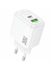 Мережевий зарядний пристрій Hoco CS55A Surplus (1 USB-A + 1 USB-C) 30W White