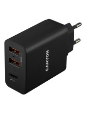 Мережевий зарядний пристрій Canyon H-08 1 USB-A (1 USB-A) 12W Black (CNE-CHA08B)