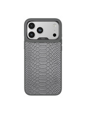 Чохол Kajsa Glamorous Collection Snake Pattern with MagSafe O-Ring для Apple iPhone 17 Pro Max Grey Grey (6982147305)