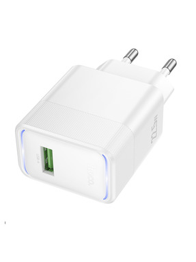 Мережевий зарядний пристрій Hoco CS111A Multi-Protocol (1 USB-A) 22,5W White