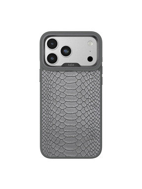 Чохол Kajsa Glamorous Collection Snake Pattern with MagSafe O-Ring для Apple iPhone 17 Pro Max Grey (6982147305)