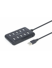 USB-хаб Gembird UHB-U2P10P-01 USB-A (10xUSB 2.0) Black (UHB-U2P10P-01)
