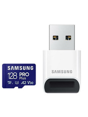 Карта пам'яті Samsung Pro Plus microSDXC 128GB UHS-I U3 + SD-adapter UHS-I U3 128 ГБ