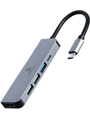 USB-хаб Cablexpert A-CM-COMBO5-03 Type-C (1xUSB 3.0 + 2xUSB 2.0 + 1xType-C PD + 1xHDMI) Grey (A-CM-COMBO5-03)
